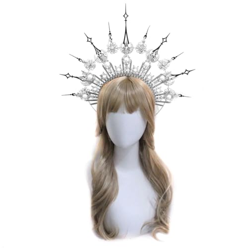 Kronen Stirnband Handgemachte Kits Monther God Kostüm Stirnband Prinzessin Haarband Weibliche Tiaras Kronenstück von XAGMODSHN