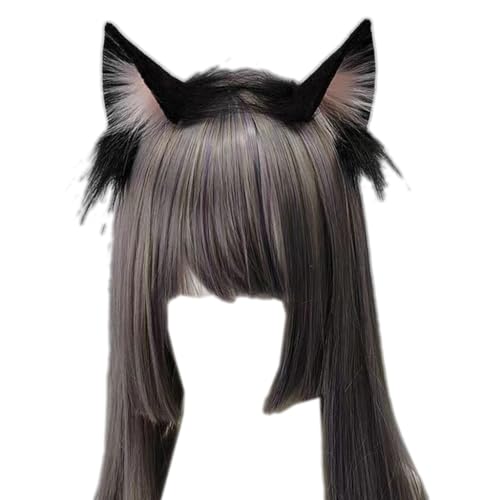 Kunstpelze Katzenohren Stirnband Plüsch Haarreifen Kostüm Foto Requisiten für Cosplay Halloween Party und Anime Maskeraden von XAGMODSHN