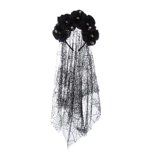 Langer Schleier Stirnband Totenkopf Blume Mesh Haarband Cosplay Kostüm Kopfschmuck für Frauen Halloween Haarschmuck Langer Schleier Stirnband Totenkopf Blume Mesh Haarband Cosplay Kostüm Kopfschmuck für Frauen Halloween Haarschmuck von XAGMODSHN