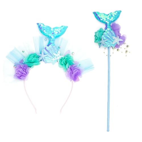 Mädchen Meerjungfrauen Stirnband und Stick Set Haushalt Party Supplies für Teenager Mädchen Erwachsene Weibliche Kostüm Supplies Mädchen Meerjungfrauen Stirnband und Stick Set Haushalt Party Supplies für Teenager Mädchen Erwachsene Weibliche Kostüm Supplies von XAGMODSHN