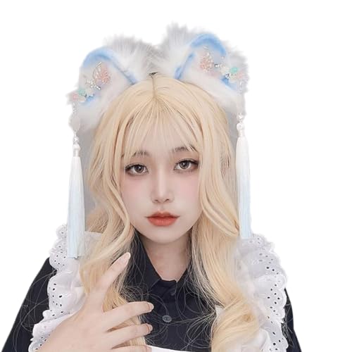 Ohrförmiger Haarreif mit Fransendekor, chinesischer Haarhalter, Cosplay, Party, Kopfbedeckung für Jugendliche und Erwachsene Ohrförmiger Haarreif mit Fransendekor, chinesischer Haarhalter, Cosplay, Party, Kopfbedeckung für Jugendliche und Erwachsene von XAGMODSHN