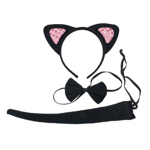 Pailletten-Katzenohren, Stirnband, Halsband, Schwanz, Tierohren, Haarreif für Kinder, zeigt Kätzchen, Tierhaarbänder, Cartoon-Kostüm Pailletten-Katzenohren, Stirnband, Halsband, Schwanz, Tierohren, Haarreif für Kinder, zeigt Kätzchen, Tierhaarbänder, Cartoon-Kostüm von XAGMODSHN