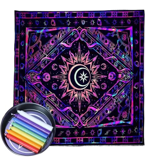 Professionelle Altarkuch-Tarot-Tischdecke Hexerei quadratische Tarot-Tischdecke verbessert das Kartenlesen von XAGMODSHN