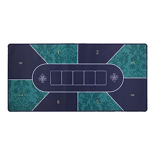 Professionelle Matte, 101,6 x 50,8 cm, 6 Spieler, tragbar, Gummi-Tischplatte, Layout für Spielkarten von XAGMODSHN