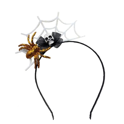 Punk Frauen Live-Broadcast-Haarband mit Totenkopf-Dekoren, elegante Spinnennetz-Dekorationen, Stirnbänder, Halloween-Haarreifen für Teenager Punk Frauen Live-Broadcast-Haarband mit Totenkopf-Dekoren, elegante Spinnennetz-Dekorationen, Stirnbänder, Halloween-Haarreifen für Teenager von XAGMODSHN