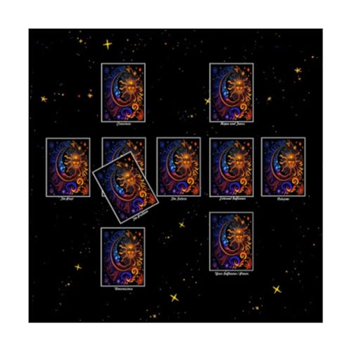 Quadratische Divinations Tapisserie Lesekarte Astrologie Tischdecke Tarots Tischdecke Hexerei Zubehör von XAGMODSHN