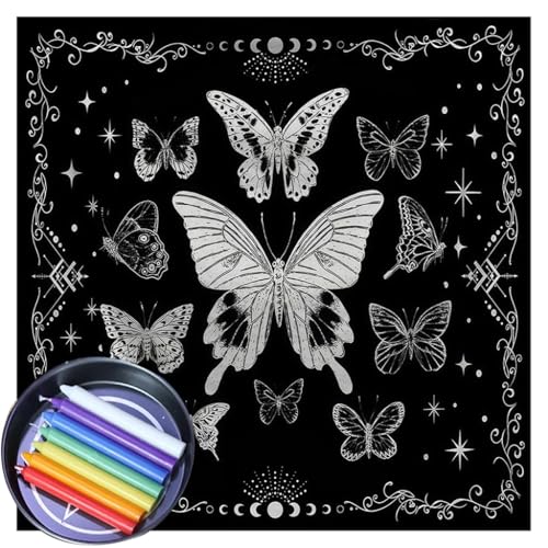 Quadratische Divinations Tapisserie Schmetterling Astrologie Tischdecke Tarots Karte Tischdecke Tischdecke Hexerei Zubehör von XAGMODSHN