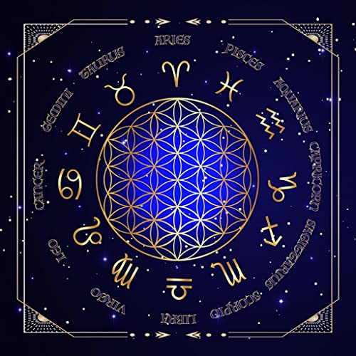 Quadratisches Flanell-Tarot-Tuch, Kartenspiel, Orakel, Kartenblock, Tischdecken, Kartenmatte, Wahrsagung, Tischdecke von XAGMODSHN