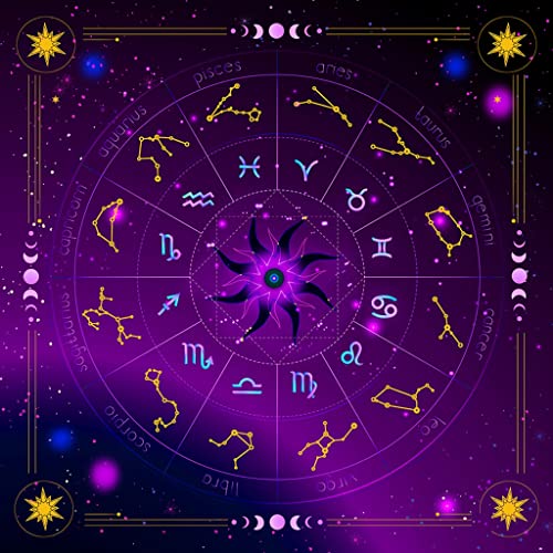 Quadratisches Flanell-Tarot-Tuch, Kartenspiel, Orakel, Kartenblock, Tischdecken, Kartenmatte, Wahrsagung, Tischdecke von XAGMODSHN