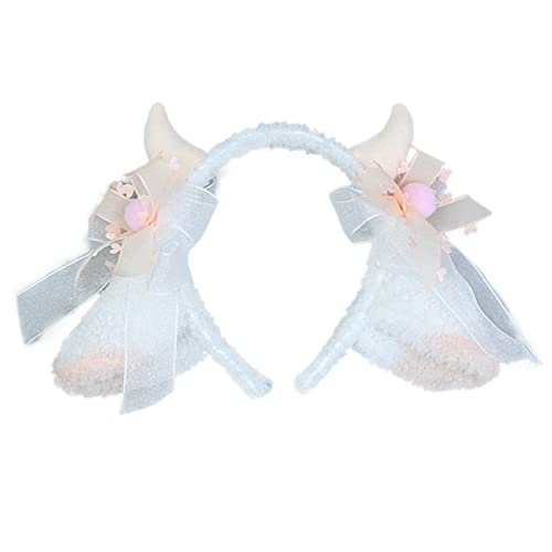 Schaf-Ohr-Stirnband, Schaf-Haarband, Schafhorn, Schleifen, Dekoration, Kopfbedeckung, Schaf, Cosplay, Ohrschleifen, Knoten, Haarreifen für Mädchen Schaf-Ohr-Stirnband, Schaf-Haarband, Schafhorn, Schleifen, Dekoration, Kopfbedeckung, Schaf, Cosplay, Ohrschleifen, Knoten, Haarreifen für Mädchen von XAGMODSHN