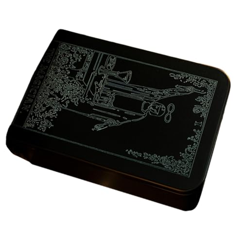 Tarot-Aufbewahrungsbox aus Eisen, für Tarotkarten, tragbarer Kartenbehälter, Astrologie, Schmuckkästchen Tarot-Aufbewahrungsbox aus Eisen, für Tarotkarten, tragbarer Kartenbehälter, Astrologie, Schmuckkästchen von XAGMODSHN