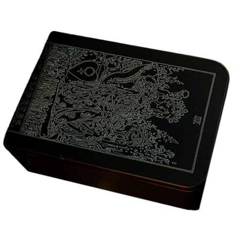 Tarot-Aufbewahrungsbox aus Eisen, für Tarotkarten, tragbarer Kartenbehälter, Astrologie, Schmuckkästchen Tarot-Aufbewahrungsbox aus Eisen, für Tarotkarten, tragbarer Kartenbehälter, Astrologie, Schmuckkästchen von XAGMODSHN