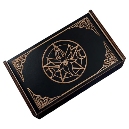 Tarot Box zum Drücken, Astrologie, Schmuckkästchen, Holz, Tarotkarten-Aufbewahrungskoffer zum Erzählen von Hexen, Dekoration von XAGMODSHN