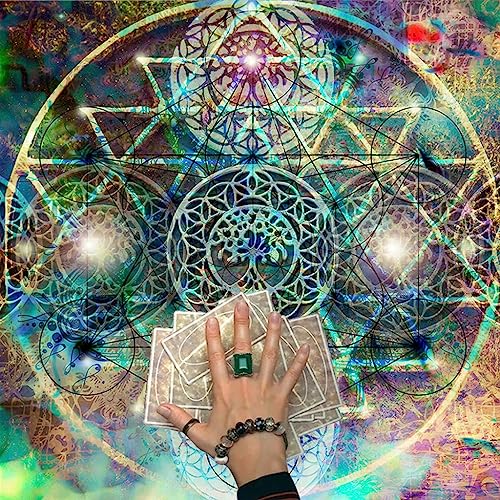 Tarot-Tischdecke aus Flanell, 58 x 58 cm, Wahrsagung, Tarot-Tisch für Zauberer, tägliches Brettspiel-Pad von XAGMODSHN