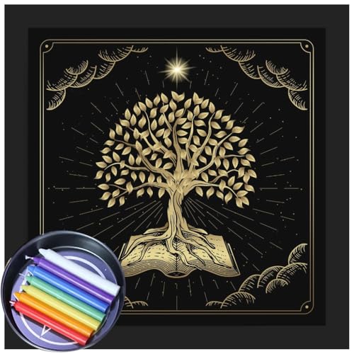 Tarot-Tischdecke mit Baummuster, Tischdecke für Tarot-Lesungen, auslaufsicher und widerstandsfähig, Küchendekoration Tarot-Tischdecke mit Baummuster, Tischdecke für Tarot-Lesungen, auslaufsicher und widerstandsfähig, Küchendekoration von XAGMODSHN