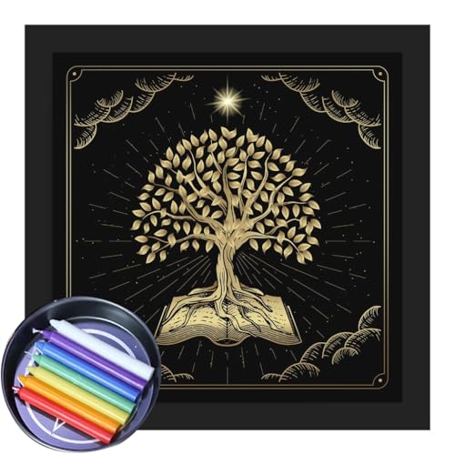 Tarot-Tischdecke mit Baummuster, Tischdecke für Tarot-Lesungen, auslaufsicher und widerstandsfähig, Küchendekoration Tarot-Tischdecke mit Baummuster, Tischdecke für Tarot-Lesungen, auslaufsicher und widerstandsfähig, Küchendekoration von XAGMODSHN
