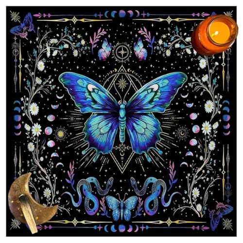 Tarots Tischdecke Schmetterling Blume Astrologie Altare Tuch Wahrsagungen Tischdecke Tapisserie Hexerei Zubehör von XAGMODSHN