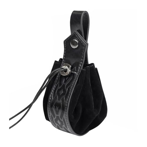 Tragbare Tasche mit Kordelzug, mittelalterliches PU-Leder, Gürteltasche, Vintage-Geldbörse, Halloween, Schmuck, Würfel, Tasche, Cosplay-Zubehör Tragbare Tasche mit Kordelzug, mittelalterliches PU-Leder, Gürteltasche, Vintage-Geldbörse, Halloween, Schmuck, Würfel, Tasche, Cosplay-Zubehör von XAGMODSHN
