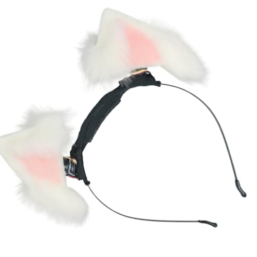 Wiederaufladbares handgefertigtes Katzenohr-Stirnband für Cosplay-Zubehör, dynamische Ohren, Fursuit, Maskerade, Halloween, Cosplay-Party von XAGMODSHN