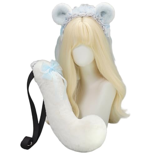 XAGMODSHN 1/2pcs Kunstpelze Schwanzmaus Ohren Stirnbandmäuse Kostüme Halloween Cosplay Für Erwachsene Kinder Maus von XAGMODSHN