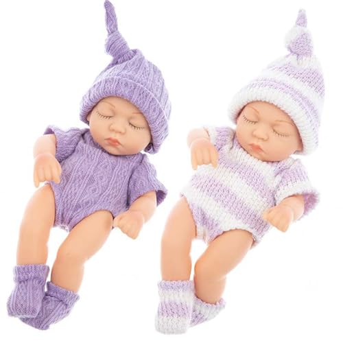 XAGMODSHN 2pcs Realistisches Kind Schlafende Wiedergeborene Babypuppen Für Bildungsspiele Und Schlafhilfen Kind Spielzeug Mit Beweglichen Gliedmaßen von XAGMODSHN