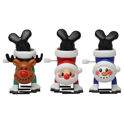 XAGMODSHN 3pcs Weihnachtsklocktübung Spielzeug Frühling Winding Santa Walking Toy Geburtstagsgeschenk Für Boy Girl Party Geschenkspielzeug von XAGMODSHN