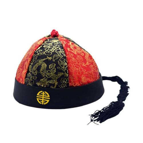 XAGMODSHN Chinesischer orientalischer Hut für Erwachsene und Teenager, QingDynasty, alter chinesischer Hut für Drama, Verkleidung, Festival, Party, Kostüm, Hut, rot / schwarz, 7 XAGMODSHN Chinesischer orientalischer Hut für Erwachsene und Teenager, QingDynasty, alter chinesischer Hut für Drama, Verkleidung, Festival, Party, Kostüm, Hut, rot / schwarz, 7 von XAGMODSHN