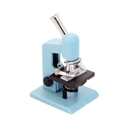 XAGMODSHN Dollhouses Mikroskop Miniaturmikroskopmodell Für Neugier Little Wissenschaftler Geschenk Weiß/Blau Foto Requisiten von XAGMODSHN