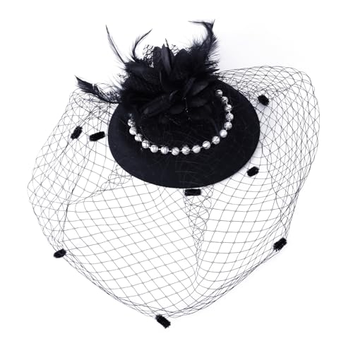 XAGMODSHN Eleganter Netz-Schleier-Hut-Clip, Kopfbedeckung für Hochzeiten, Partys, leichte, rutschfeste Haarnadel für empfindliche Haut, Erwachsene, reisefreundlicher Haarschmuck XAGMODSHN Eleganter Netz-Schleier-Hut-Clip, Kopfbedeckung für Hochzeiten, Partys, leichte, rutschfeste Haarnadel für empfindliche Haut, Erwachsene, reisefreundlicher Haarschmuck von XAGMODSHN