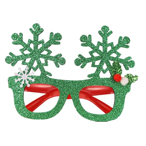 XAGMODSHN Festliche Schneeflocke Party Brille Leichtes Design Schimmernder Schneeflockenrolle Spiel Accessoire Für Innen Und Außenveranstaltungen Weihnachtsbrillen von XAGMODSHN