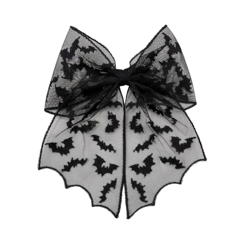 XAGMODSHN Fledermaus-Haarspange für Damen, Halloween, Cosplay, süße Kopfbedeckung, bestickter Tüll, Schleier, Schleife, Dekoration, Halloween, Fledermaus-Clip XAGMODSHN Fledermaus-Haarspange für Damen, Halloween, Cosplay, süße Kopfbedeckung, bestickter Tüll, Schleier, Schleife, Dekoration, Halloween, Fledermaus-Clip von XAGMODSHN