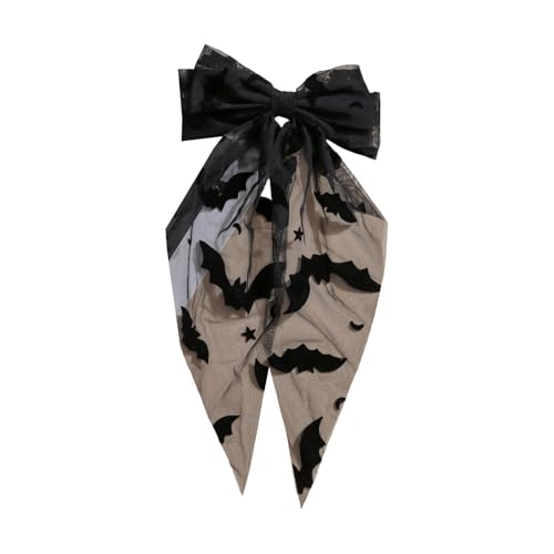 XAGMODSHN Fledermaus-Haarspange für Damen, Halloween, Cosplay, süße Kopfbedeckung, bestickter Tüll, Schleier, Schleife, Dekoration, Halloween, Fledermaus-Clip XAGMODSHN Fledermaus-Haarspange für Damen, Halloween, Cosplay, süße Kopfbedeckung, bestickter Tüll, Schleier, Schleife, Dekoration, Halloween, Fledermaus-Clip von XAGMODSHN