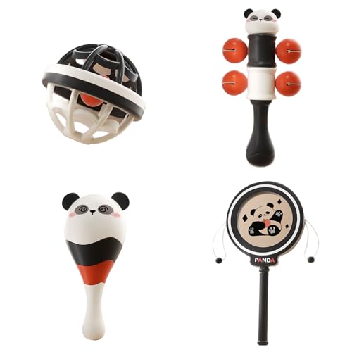 XAGMODSHN Früheres Lernen Panda Rasselspielzeug Für Baby 0-3 Monate Sensorische Entwicklung Und Hand Und Augenkoordinationsfähigkeiten Verbesserung von XAGMODSHN