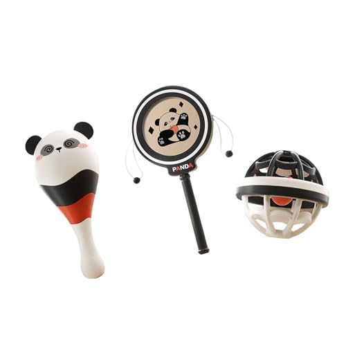 XAGMODSHN Früheres Lernen Panda Rasselspielzeug Für Baby 0-3 Monate Sensorische Entwicklung Und Hand Und Augenkoordinationsfähigkeiten Verbesserung von XAGMODSHN
