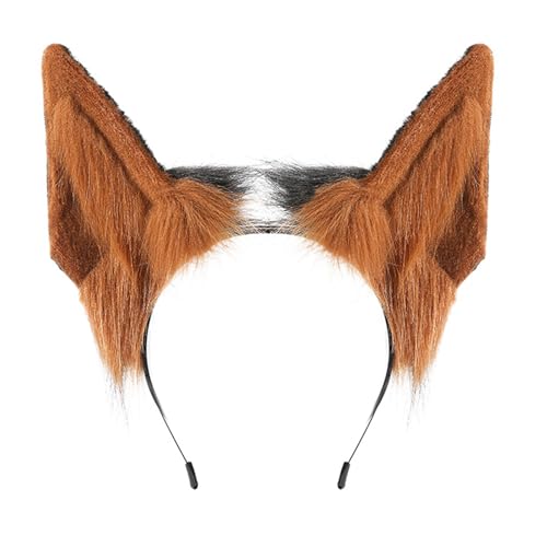 XAGMODSHN Haarreif mit pelzigen Tierohren für Cosplay, leicht, verstellbar, festliches Kostüm, Kopfbedeckung für Konventionen, Themenfeiern, festliche Kostüm-Kopfbedeckung von XAGMODSHN