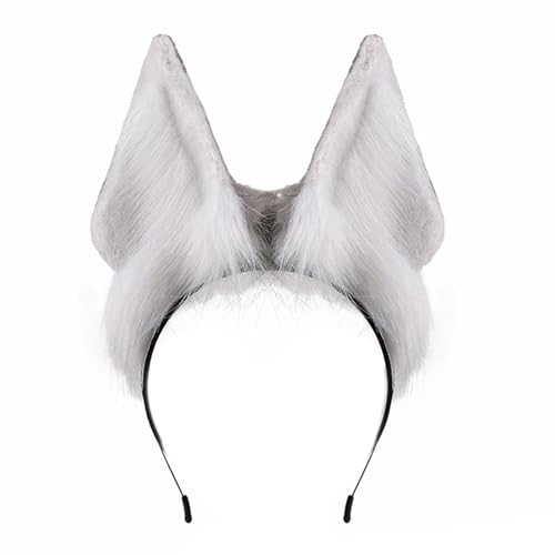 XAGMODSHN Haarreif mit pelzigen Tierohren für Cosplay, leicht, verstellbar, festliches Kostüm, Kopfbedeckung für Konventionen, Themenfeiern, festliche Kostüm-Kopfbedeckung von XAGMODSHN