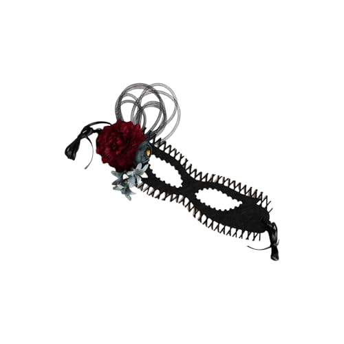 XAGMODSHN Halloween Maske Blumendekoration Halbgesichts Maske Ausgehöhlte Spitzen Augenmaske Für Frauen Hochzeit Halloween Kostümzubehör Spitze Halbgesichtsmaske von XAGMODSHN