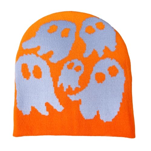 XAGMODSHN Halloween Schädelhut Unisex Strick Vielseitiger Strick Specter Party Urlaub Winter Warm Spaß Gespenst Thema von XAGMODSHN