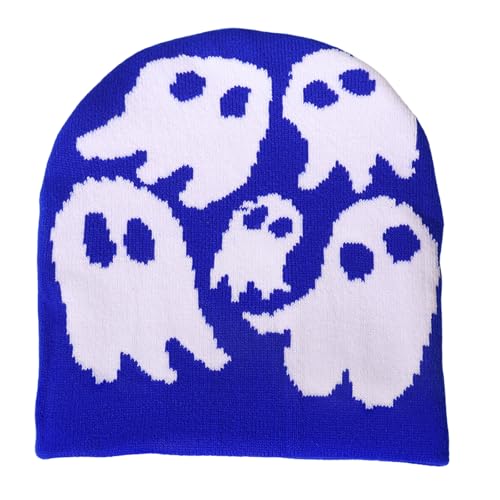 XAGMODSHN Halloween Schädelhut Unisex Strick Vielseitiger Strick Specter Party Urlaub Winter Warm Spaß Gespenst Thema von XAGMODSHN
