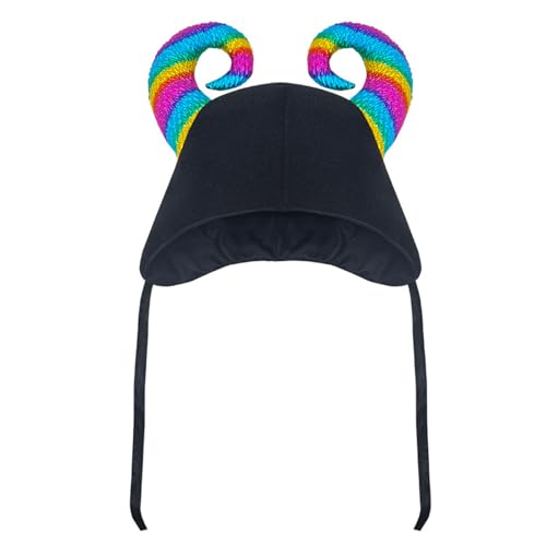 XAGMODSHN Halloween Witch Frauen Buntes Teufel Horn Party Unisex Maskerade Eimer Erwachsener Cosplay Kostüm Kopfbedeckung XAGMODSHN Halloween Witch Frauen Buntes Teufel Horn Party Unisex Maskerade Eimer Erwachsener Cosplay Kostüm Kopfbedeckung von XAGMODSHN