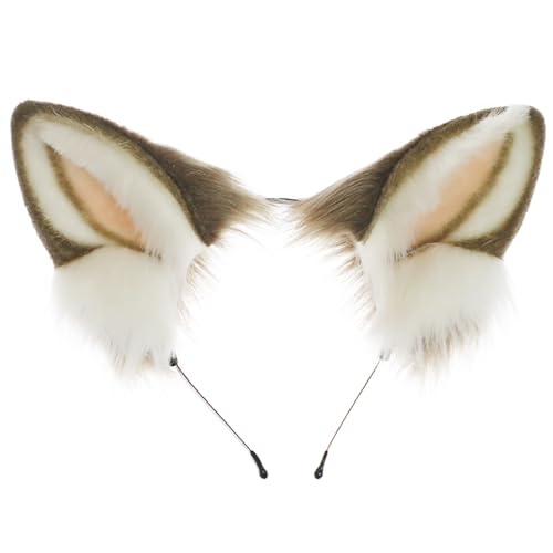 XAGMODSHN Handgefertigter Haarreif mit Wolfsohren und Tiermotiven, für Halloween, Thanksgiving, Party, Cosplay, Kostüm, Stirnbänder XAGMODSHN Handgefertigter Haarreif mit Wolfsohren und Tiermotiven, für Halloween, Thanksgiving, Party, Cosplay, Kostüm, Stirnbänder von XAGMODSHN