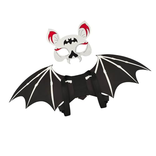 XAGMODSHN Kinder Halloween Party Fledermausflügelmaske 2pcs Set Vlies Stoff Kostüm Rollenspiel Ausrüstung Sicher Für Kinder Halloween Kostüm Set XAGMODSHN Kinder Halloween Party Fledermausflügelmaske 2pcs Set Vlies Stoff Kostüm Rollenspiel Ausrüstung Sicher Für Kinder Halloween Kostüm Set von XAGMODSHN