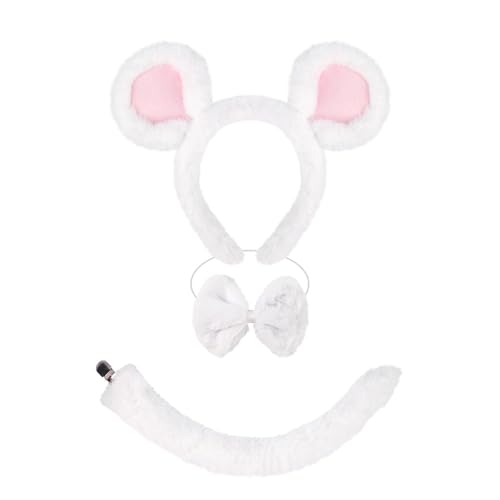 XAGMODSHN Kinder-Kostüm-Zubehör-Set, Ohren, Stirnband, Schwanz, Tutus, Tier-Kostüm, Kits für Halloween, Cosplay, Party von XAGMODSHN