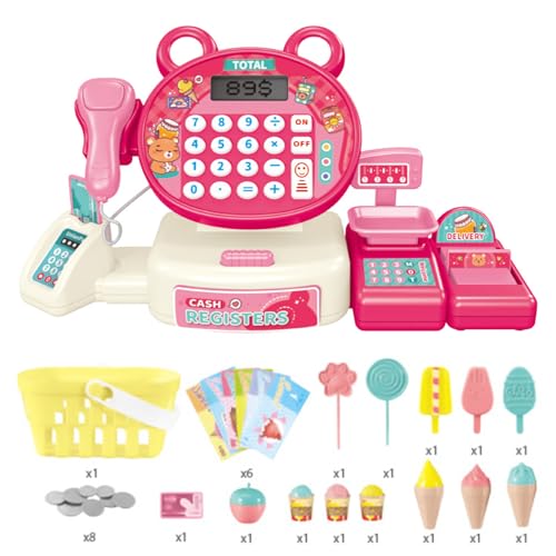 XAGMODSHN Kinder Tun Vor EIN Shopping Toy Set Toy Supermarkt Zu Spielen Tun Plastikspielzeug Für Plastik Registrierkasse Mit Scannerrechner von XAGMODSHN
