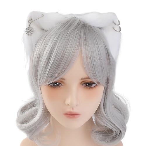 XAGMODSHN Künstliches Katzenohr-Haarband mit Ohrringen für Damen, Teenager, Stirnbänder für Film-Enthusiasten, Anime-Themen-Versammlungen, Cosplay, Haarschmuck, Katzen, Füchse, Ohren, Animes, Cosplay von XAGMODSHN