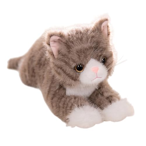 XAGMODSHN Kuschelige Weiche Katzen Plüschspielzeug Realistik Stofftiere Designs Für Kinder Und Katzenliebhaber Haus Und Bürodekoration Kinder Plüschgeschenke von XAGMODSHN