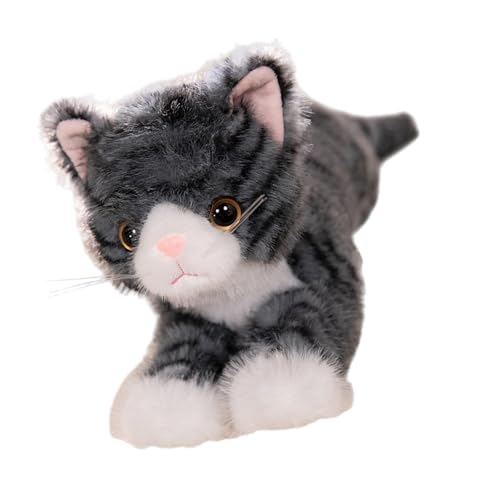 XAGMODSHN Kuschelige Weiche Katzen Plüschspielzeug Realistik Stofftiere Designs Für Kinder Und Katzenliebhaber Haus Und Bürodekoration Kinder Plüschgeschenke von XAGMODSHN