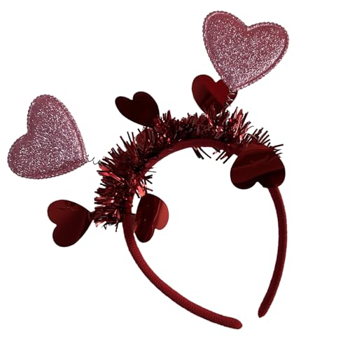 XAGMODSHN Leichtes Valentinstag-Stirnband, Glitzer, Urlaubs-Haarschmuck, Party-Heawear, bringt süßen Spaß zu Festival-Outfits, herzförmiges Stirnband von XAGMODSHN