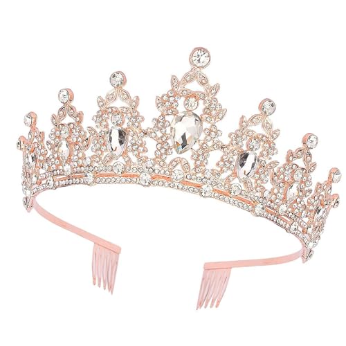 XAGMODSHN Mädchen-Haarreif, glitzernde Krone, Abschlussball für Geburtstag, Stirnbänder, Foto-Requisiten, elegante Kostüm-Kopfbedeckung für Damen, Vintage-Kopfschmuck von XAGMODSHN