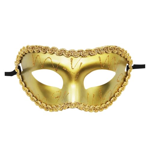 XAGMODSHN Maskerade, halbes Gesicht, handbemalt, Halloween-Kostüm, Zubehör für Damen und Herren, Maskerade, Halloween, Cosplay, verstellbarer Riemen von XAGMODSHN